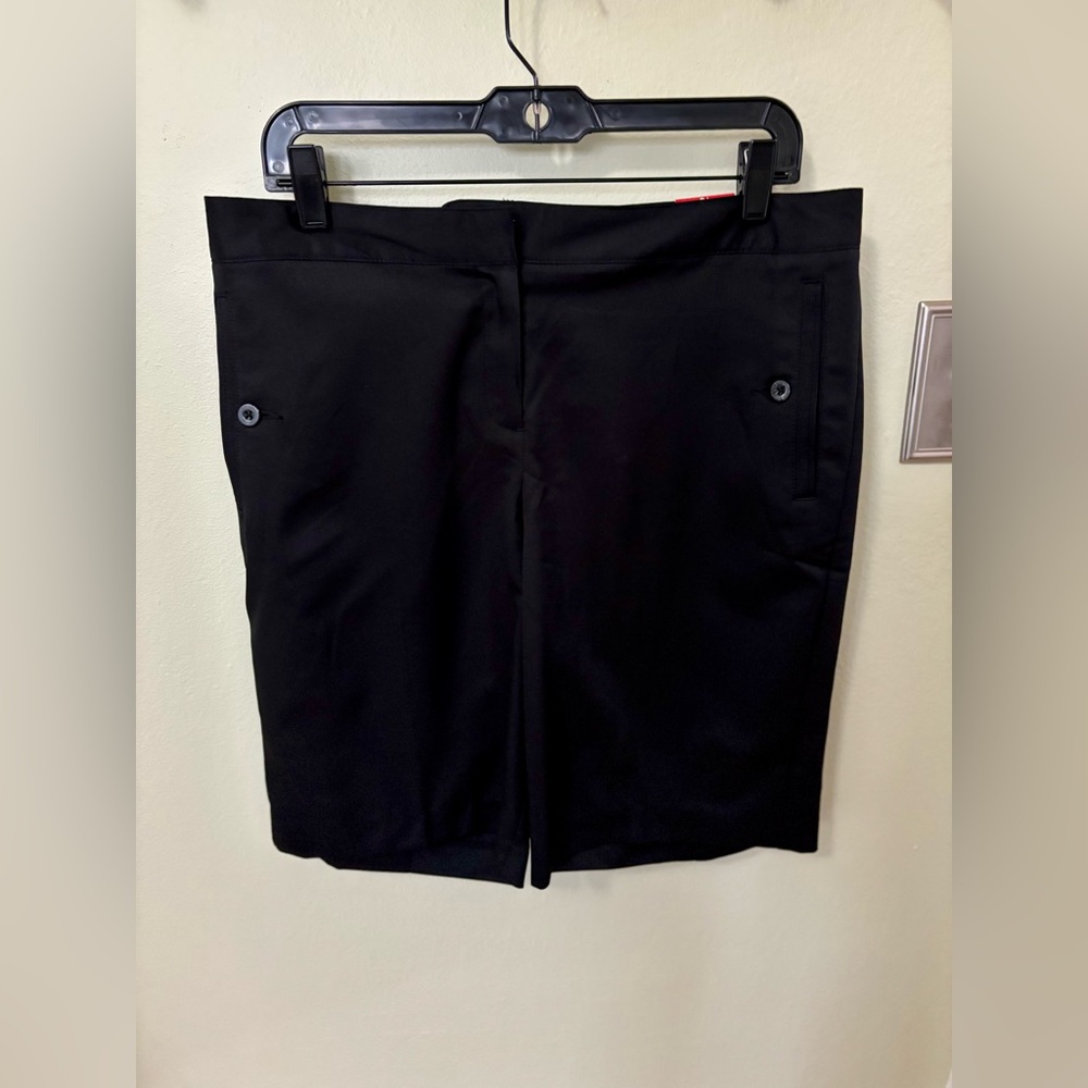 New with Tags!! Izod Classic Black Bermuda Moisture-Wicking Shorts!